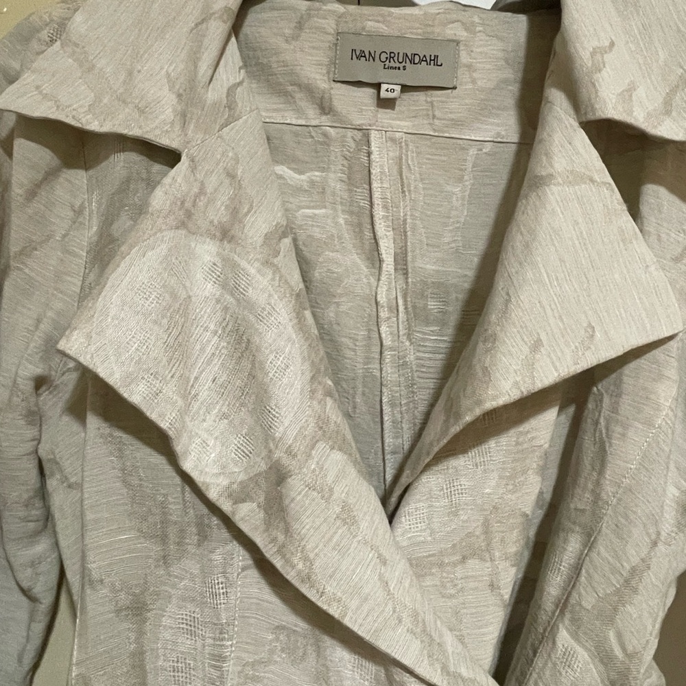 Ivan Grundahl Cream Women's linen wrap Jacket - Picture 2 of 5